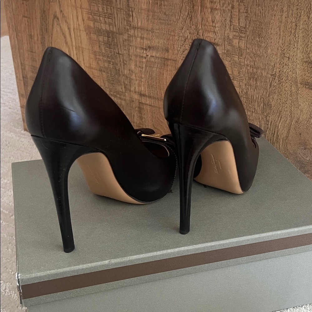 Salvatore Ferragamo Dark Brown Heels - Picture 4 of 4